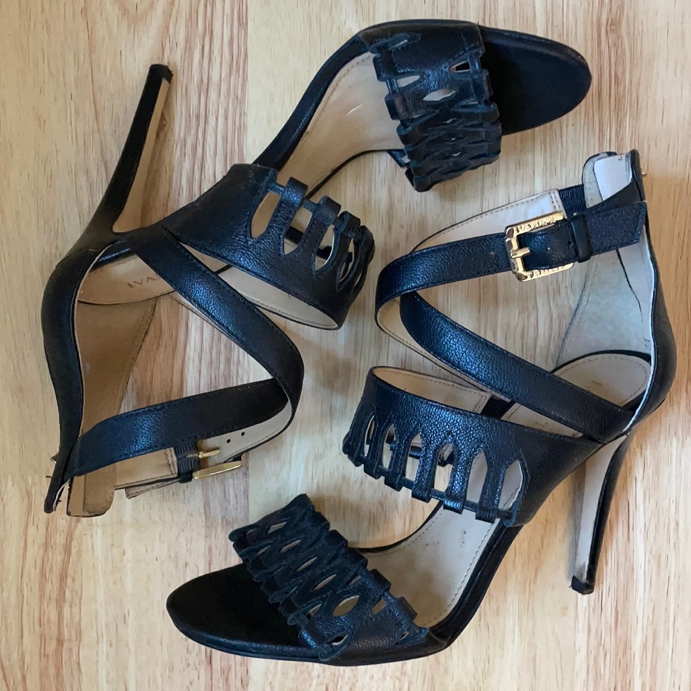 Ivanka Trump Ankle Strap Black Heels